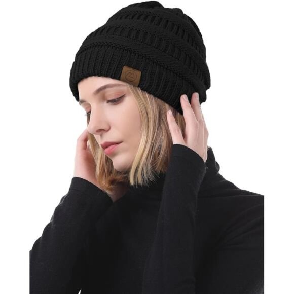 Winter Hats for Women Black - Picture 3 of 6